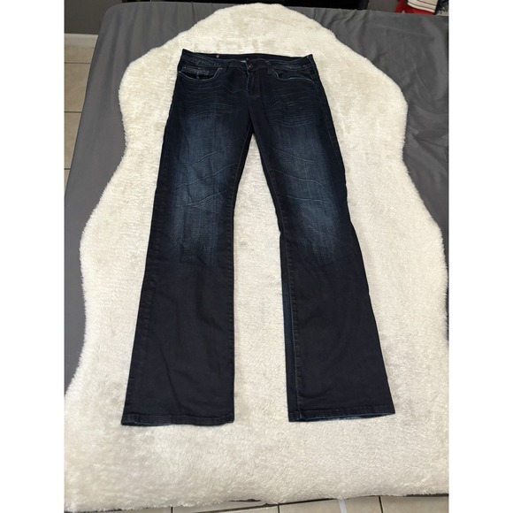Buffalo David Bitton Kery Dark Blue Washed Jeans Size 32x33 Pants - Picture 1 of 10